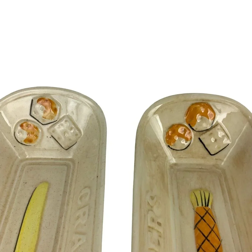 Vintage Los‎ Angeles USA Pottery Cracker Serving Dishes Set of 2 Midcentury